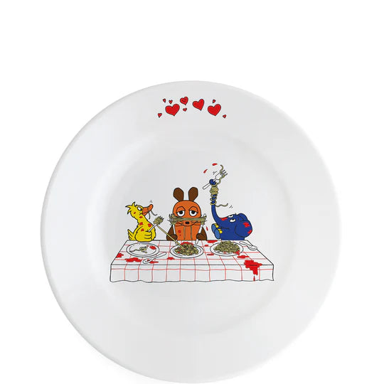 DieMaus Kinderteller Ø 20,5 cm – Spaghetti mit Maus, Elefant und Ente