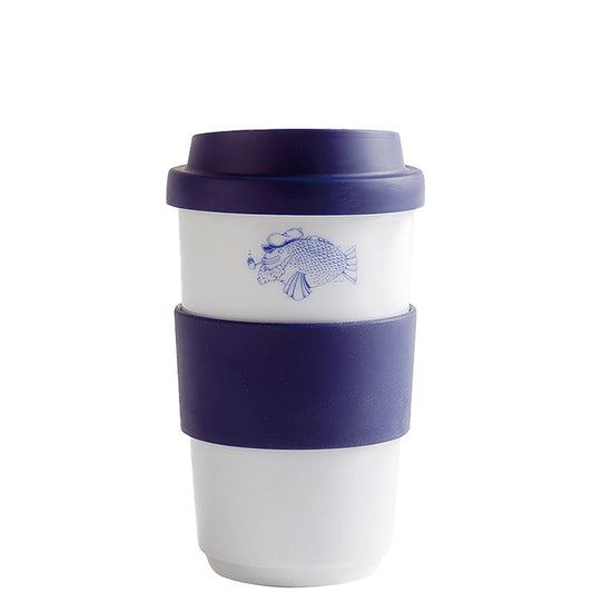 Ahoi Marie Becher 0,40 l + Trinkdeckel Fischschwarm