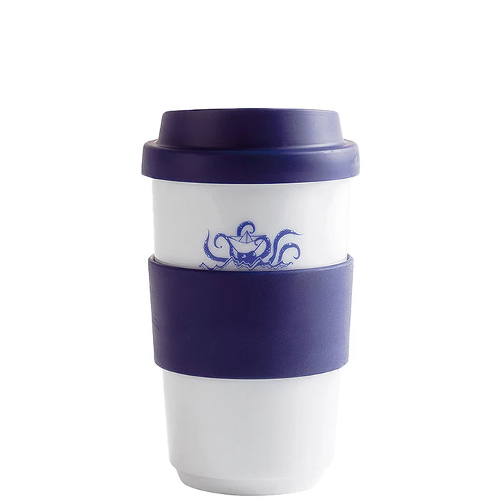 Ahoi Marie Becher 0,40 l + Trinkdeckel Papierschiffchen