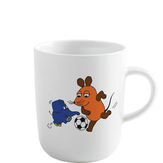 DieMaus Tasse 0,35l Maus und Elefant im Fußballspiel